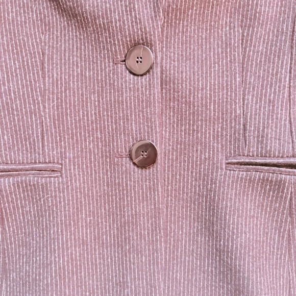 ZENOBIA Grey and White Pin-Striped Wool Blazer in a Women's Size 6 - Picture 4 of 10